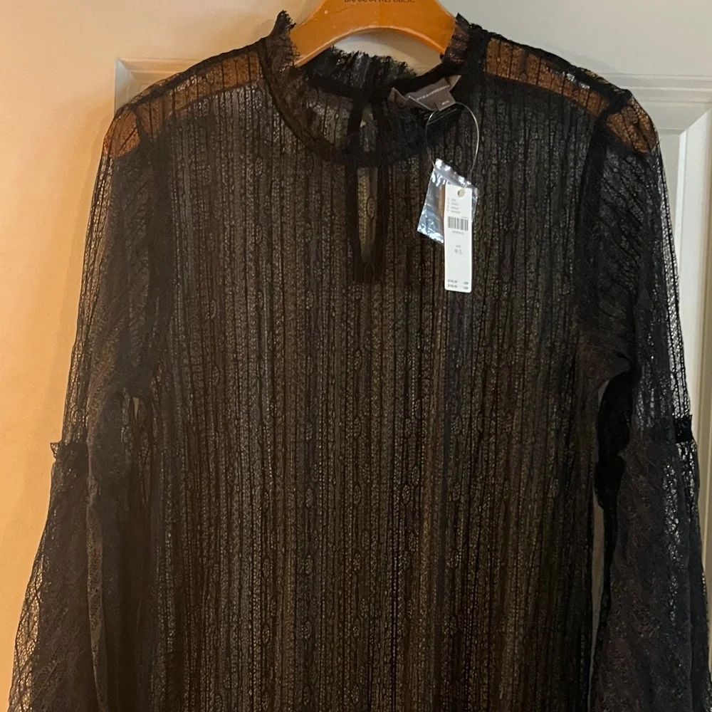 Anthropologie Sheer Long Sleeve Sheer Dress - Picture 4 of 5